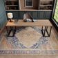 Nourison Vintage Washables Blue and Coral 9" x 12" Area Rug, , large
