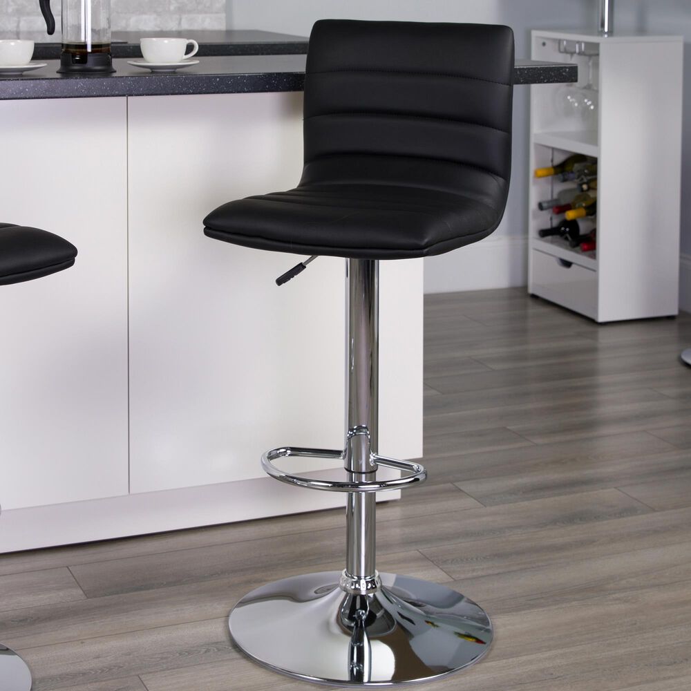 Flash Furniture Adjustable Barstool in Black, , large