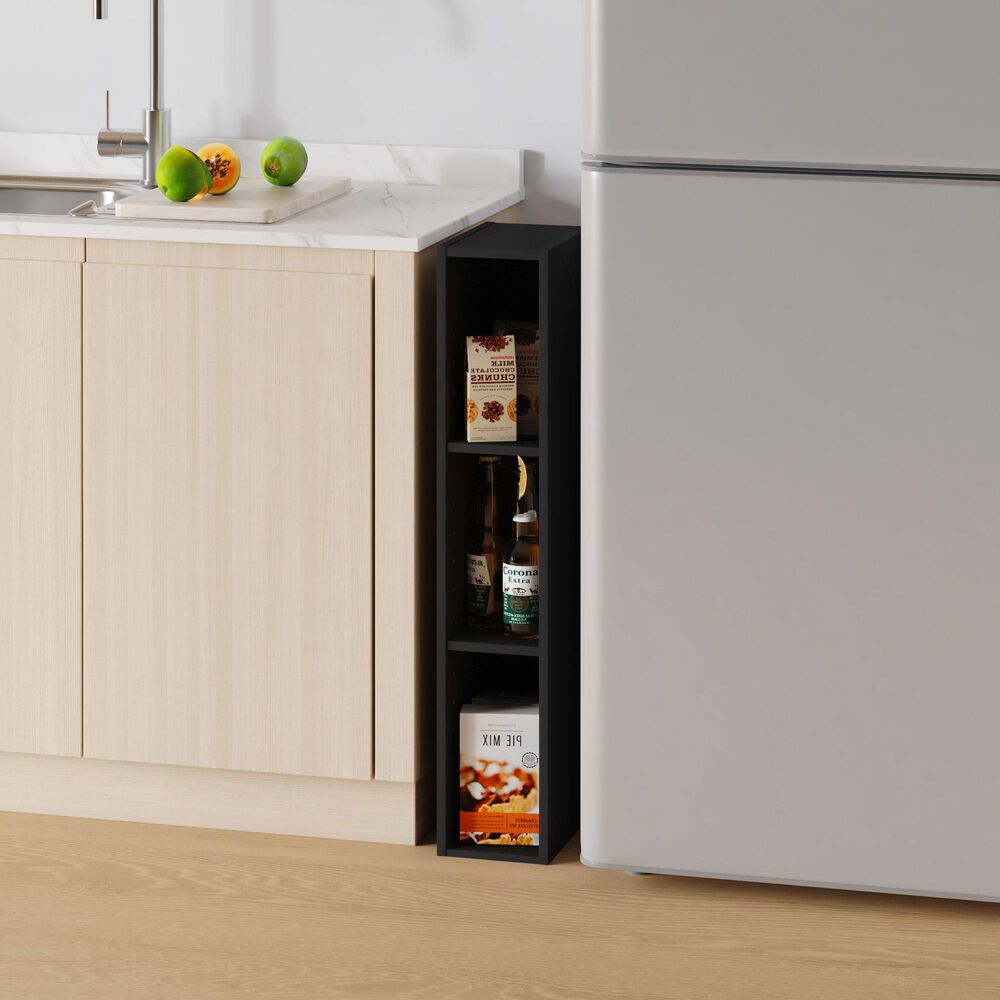 HOMLUX 6" 3-Tier Space Saving Bookcase with Open Adjustable Shelves in Blackwood, , large