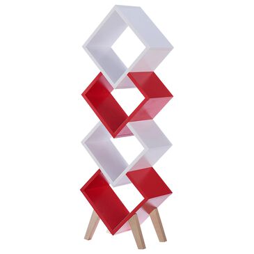 Furniture of America Mcintyre Bookcase in White/Red, , large