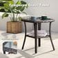 HOMLUX 3-Piece Patio Conversation Set with Swivel Chairs in Orange Red, , large