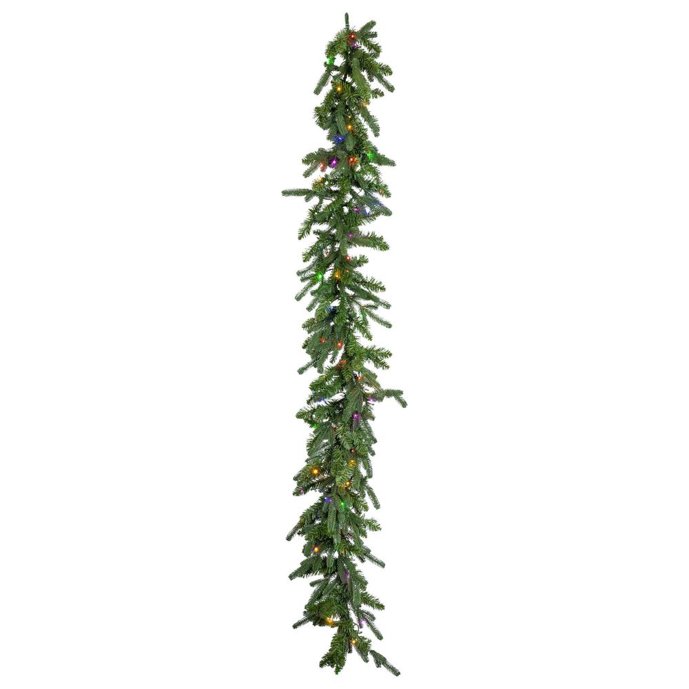 The Gerson Company 9" Pre-Lit Hallmark Natural Cut Kentucky Fir Garland in Green, , large