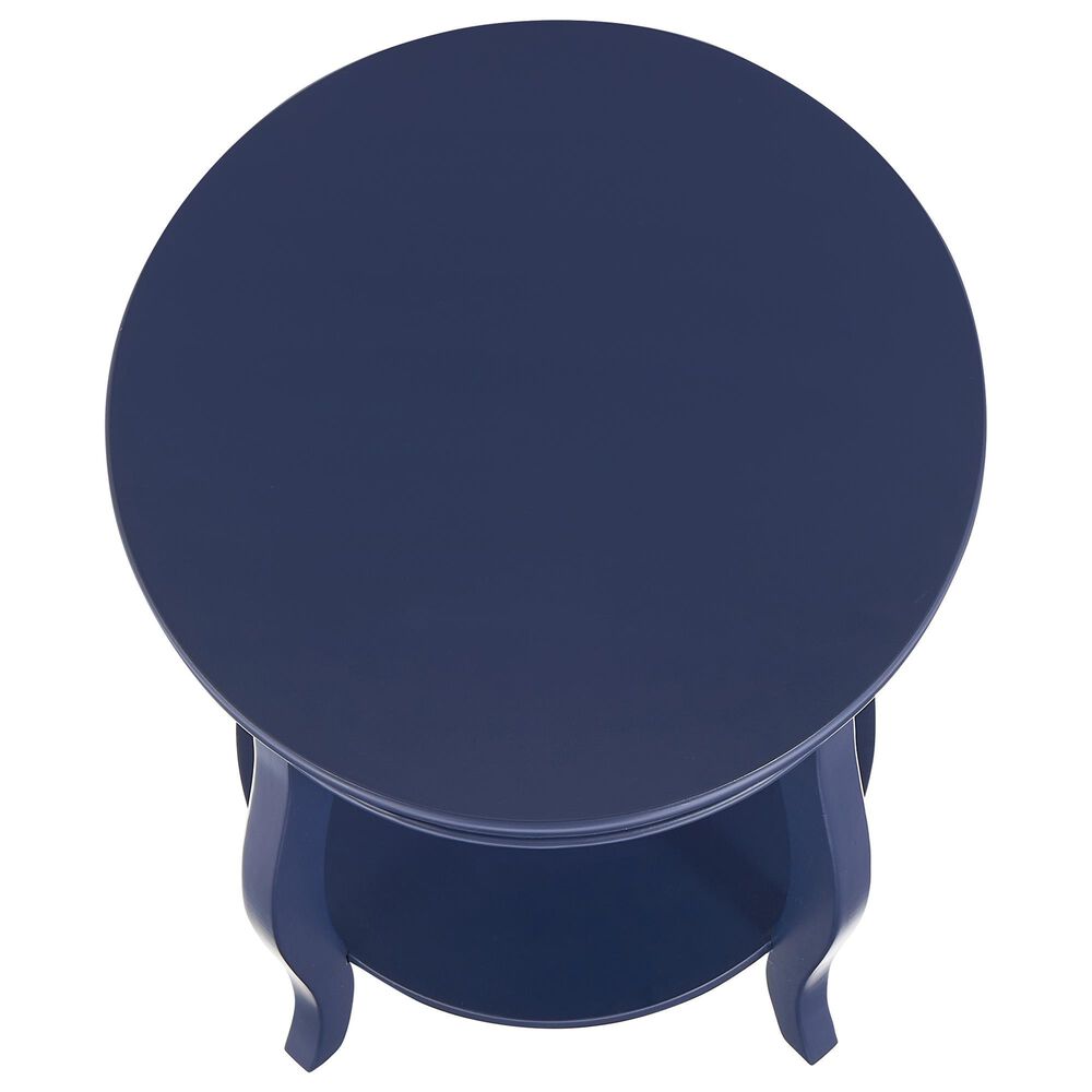 Linon Home Decor Aura Round Side Table in Navy Blue, , large