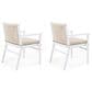 Hearth and Haven Outdoor Dining Chair with Rope Design Back and White Frame in Beige (Set of 2), , large