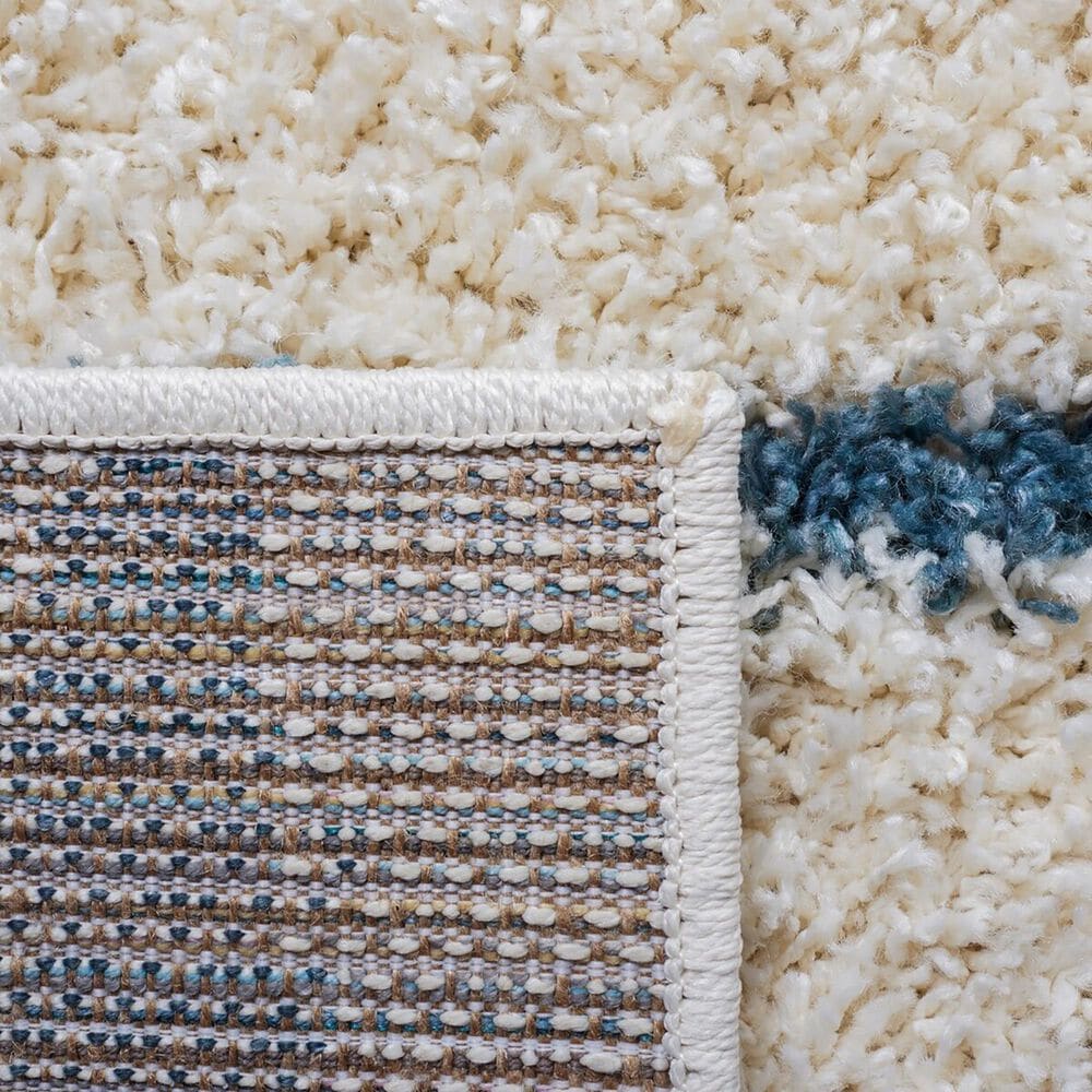 Safavieh Venus Shag VNS603L 6&#39;7&quot; Square Turquoise and Ivory Area Rug, , large