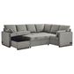 Lifestyle Solutions Edgewood Stationary Convertible Sleeper Sectional in Light Gray, , large