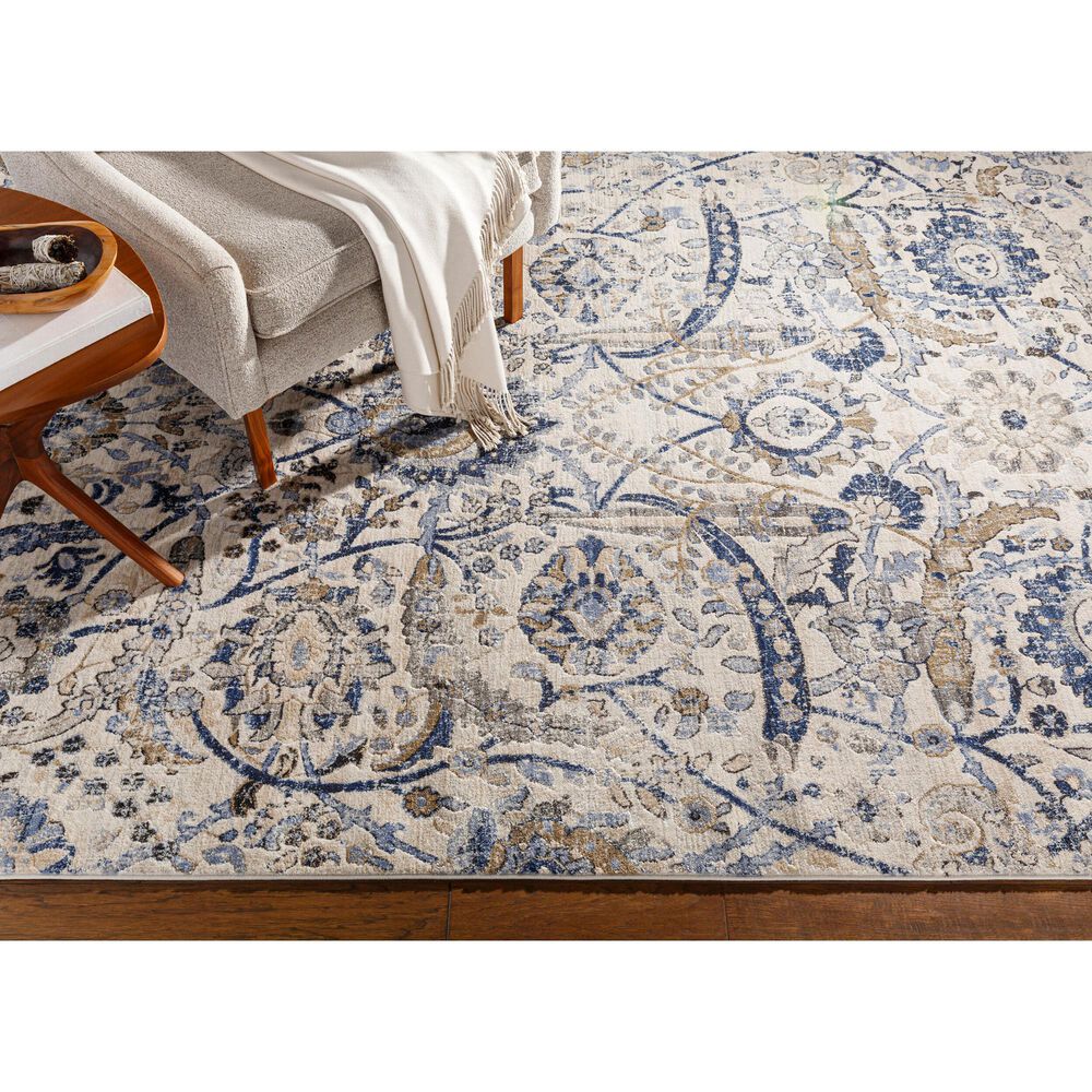 Surya Indigo 8&#39;7&quot; x 12&#39;4&quot; Denim, Navy, Mustard, Gray, Charcoal, Black, Beige and Off-White Area Rug, , large