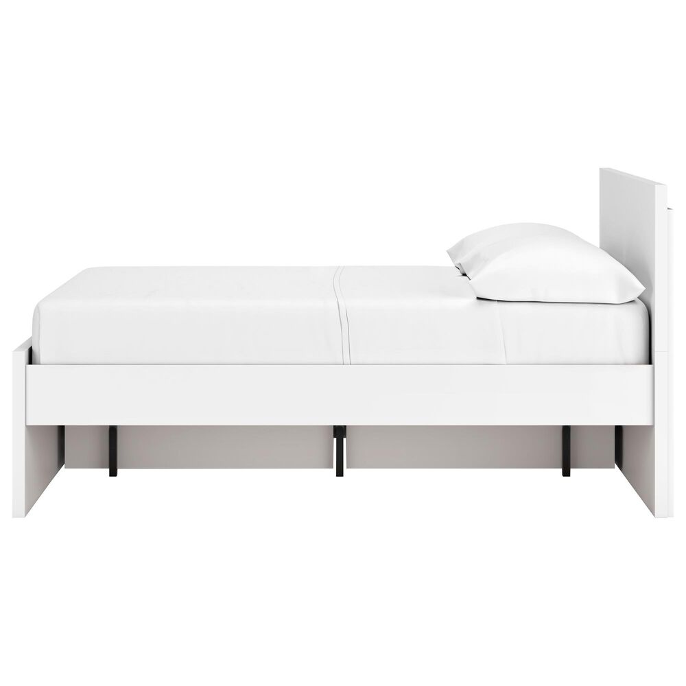 Ashley Onita Full Panel Platform Bed with 1 Side Storage in White, , large