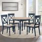 Steve Silver Darcy Round Dining Table and 4 Dining Side Chairs in Natural and Blue, , large