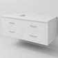 Lexora Home Castor 48" Single Bathroom Vanity in White with 2 cm White Cultured Marble Top and Rectangular Sink, , large