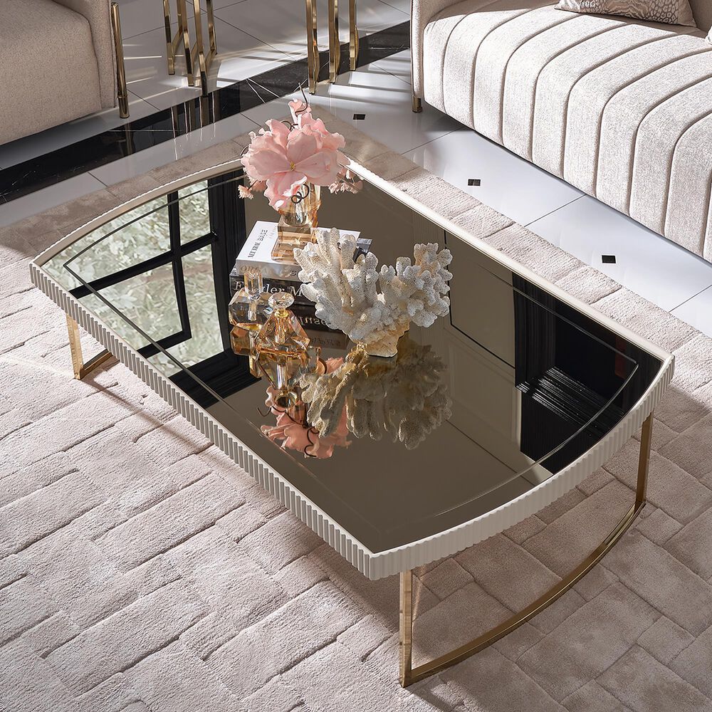 Vista Haus Lisbon Cocktail Table in Silken Matte Cream, , large