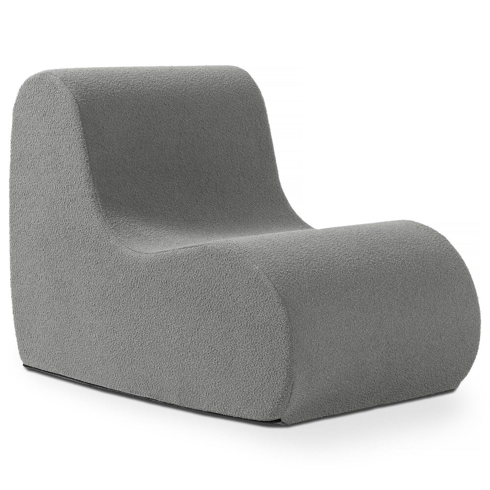 Jaxx Uptown Modern Armless Accent Chair in Boucle Dark Grey, , large