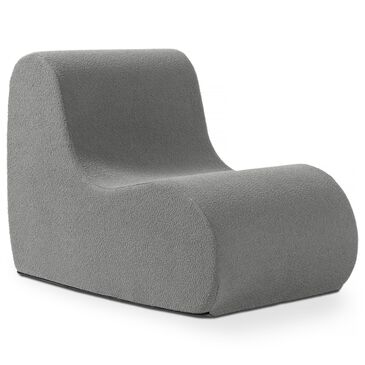 Jaxx Uptown Modern Armless Accent Chair in Boucle Dark Grey, , large