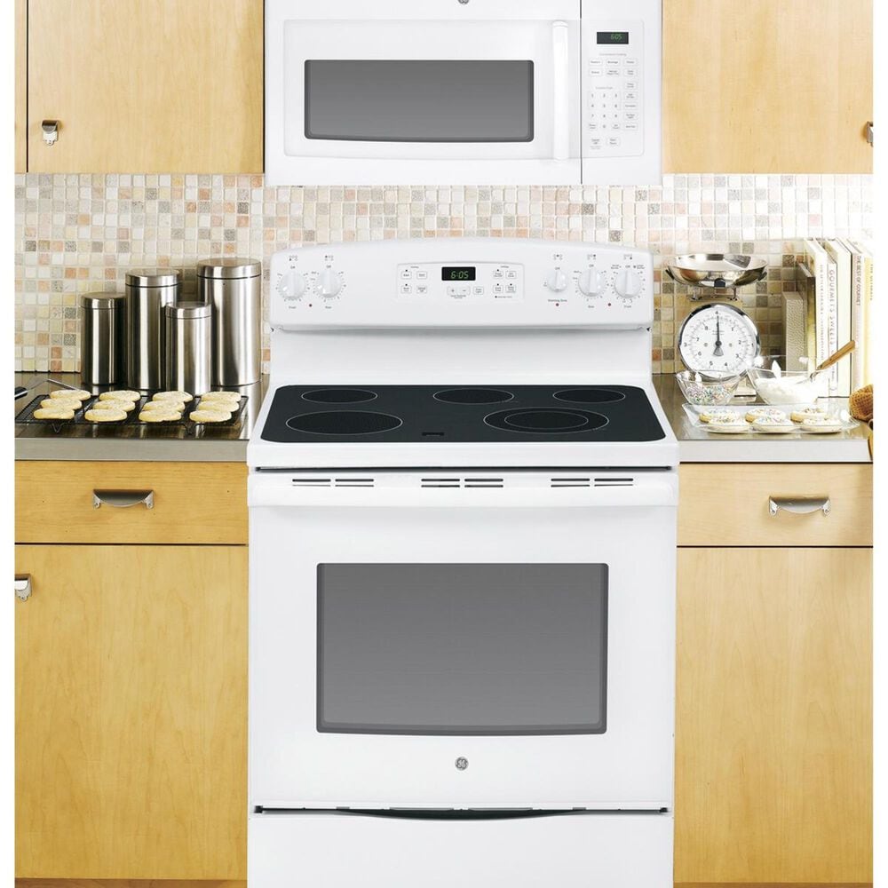 GE Appliances 1.6 Cu. Ft. Over the Range Microwave Oven with 1000 Watts in White, , large