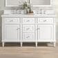 James Martin Vanities Lorelai 60" Double Vanity in Bright White with 3 cm White Zeus Quartz Top, , large