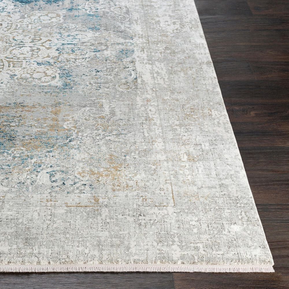 Surya Solar 10&#39; x 14&#39; Sky Blue, Charcoal, Light Gray, White and Saffron Area Rug, , large