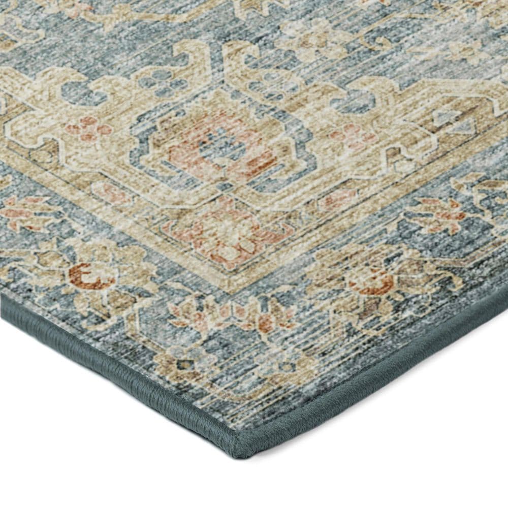 Dalyn Rug Company Tuscany 2&#39;6&quot; x 10&#39; Teal Indoor/Outdoor Runner, , large