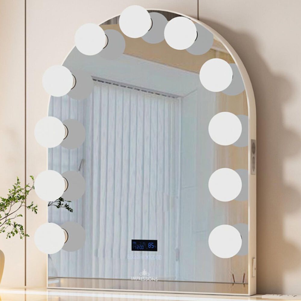Impressions Vanity Company Hollywood Glow Arch Vanity Mirror in White, , large