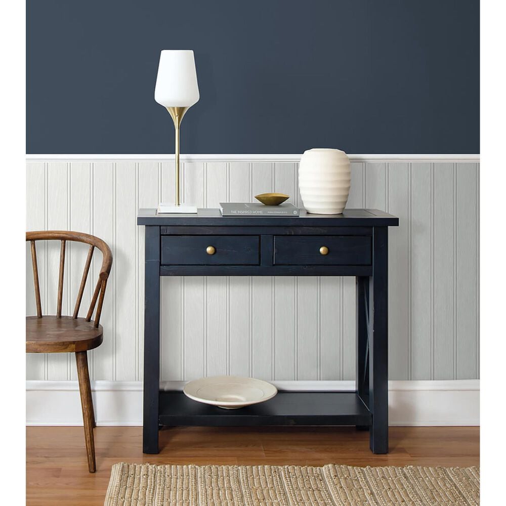 NextWall Beadboard 216&quot; x 20.5&quot; Peel and Stick Wallpaper in Off-White and Pearl Grey, , large