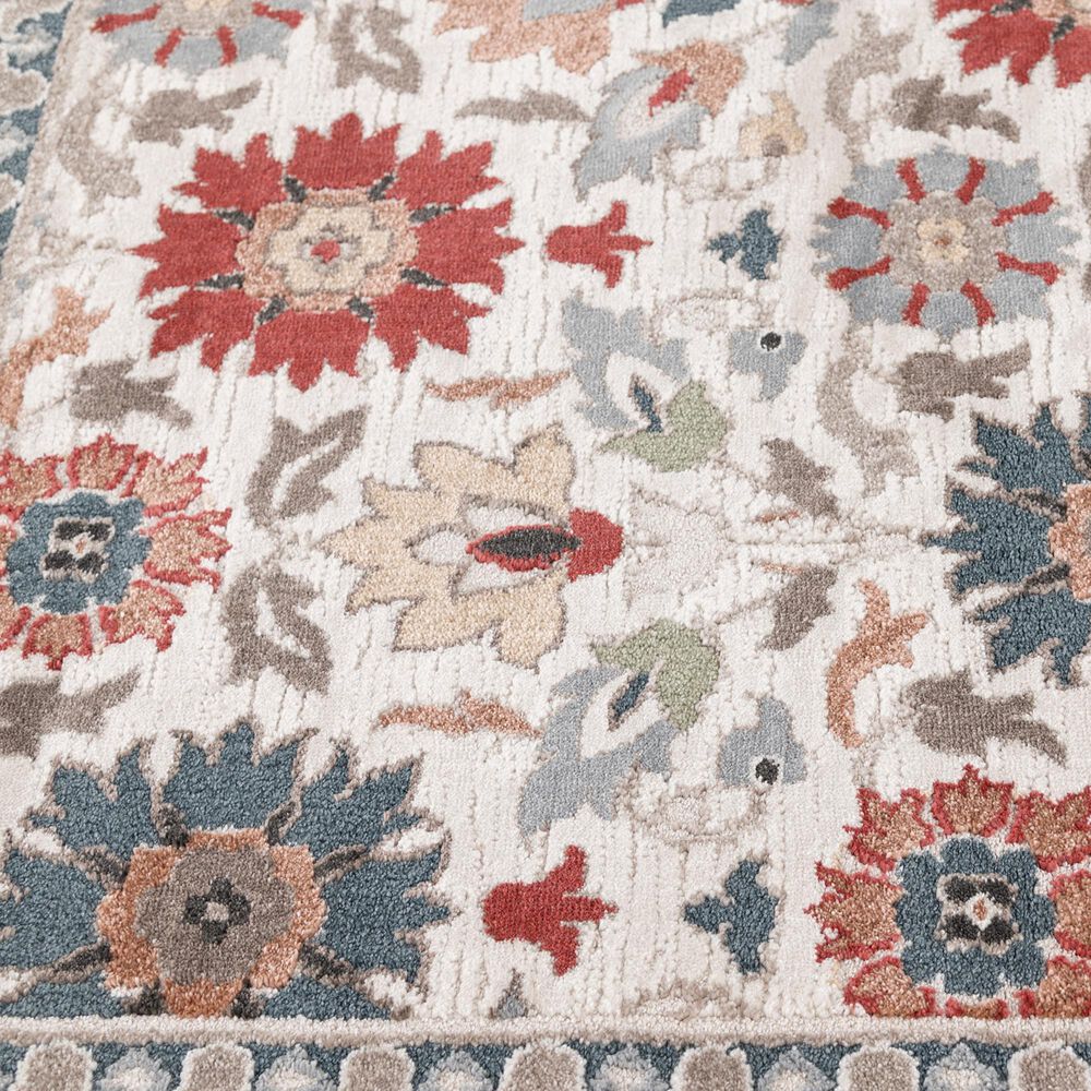 Central Oriental Rooted Champagne and Multicolor 5'3" x 7'7" Area Rug, , large