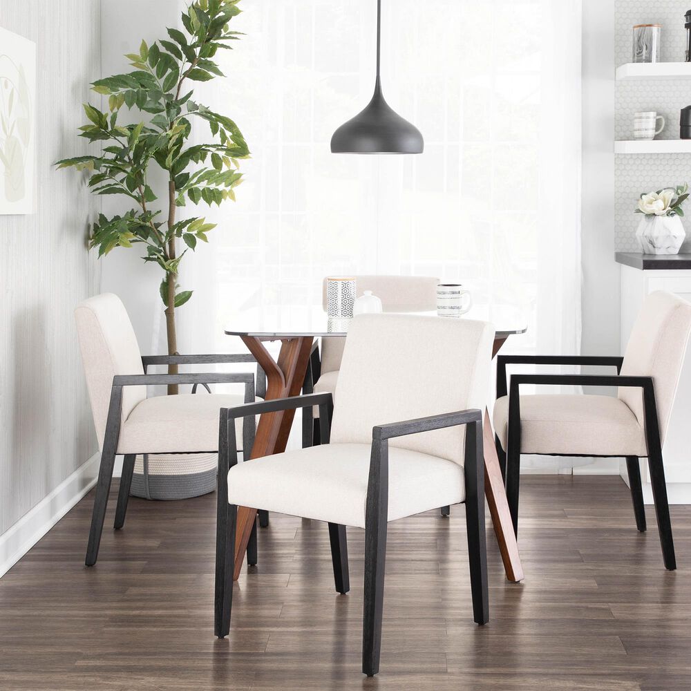 Lumisource Folia Dining Table in Clear/Walnut, , large