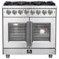 Forno Massimo 36" Freestanding French Door Dual Fuel Range in Stainless Steel, , large