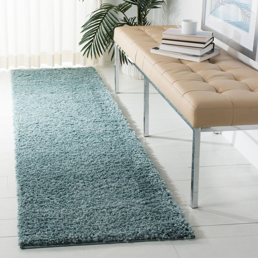 Safavieh August Shag 2&#39;3&quot; x 8&#39; Aqua Runner, , large