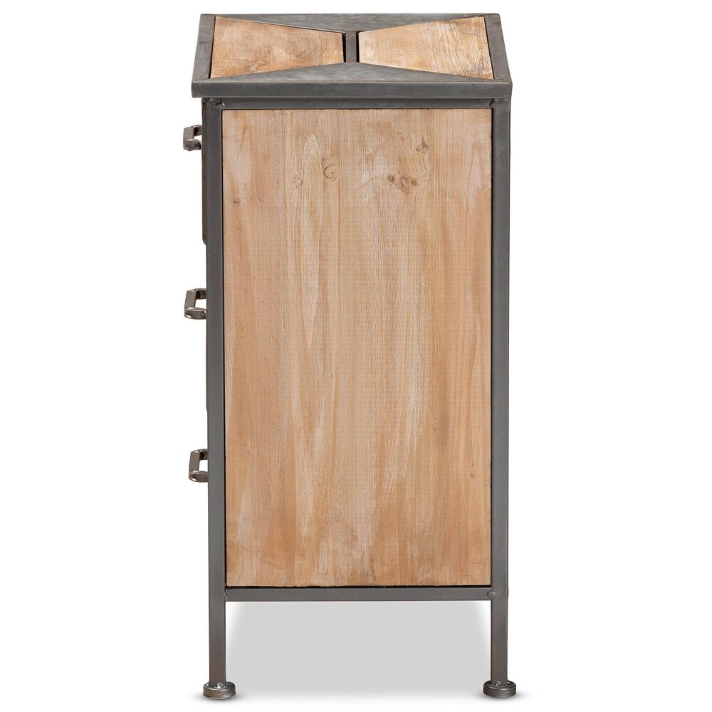 Baxton Studio Laurel 3-Drawer End Table in Whitewashed Oak Brown and Antique Grey, , large