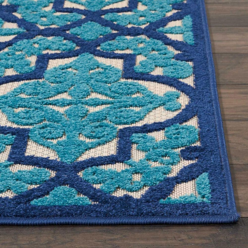 Nourison Aloha Geometric 7&#39;10&quot; x 10&#39;6&quot; Navy Indoor/Outdoor Area Rug, , large