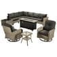 HOMLUX 11-Piece Outdoor Modular Sofa Conversation Set in Black, , large