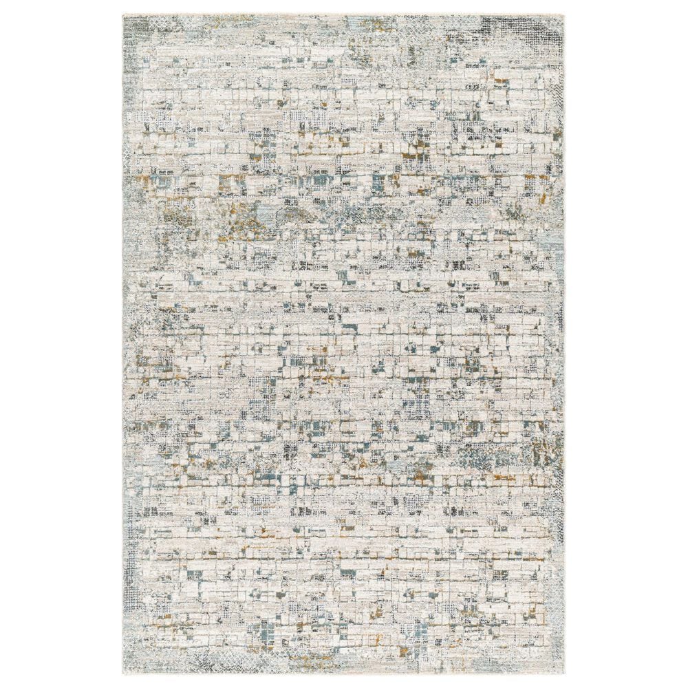 Surya Dresden Taupe, Off-White, Light Gray, Deep Teal, Dusty Sage, Ink Blue and Mustard 10" x 13"11" Area Rug, , large