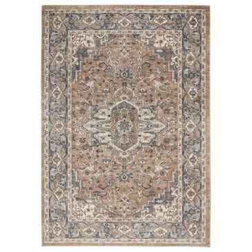 Nourison Quarry QUA05 3"9" x 5"9" Beige and Grey Area Rug, , large