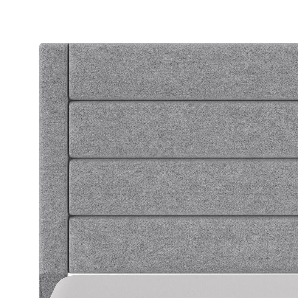 Richlands Furniture Maryhill Queen Platform Bed with Light Gray Upholstery in Black, , large