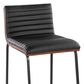 Lumisource Mason Mara Counter Stool with Black Cushion in Black and Walnut (Set of 2), , large