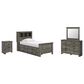 Ashley Frandern 5-Piece Twin Bookcase Storage Bedroom Set in Rustic Warm Gray, , large