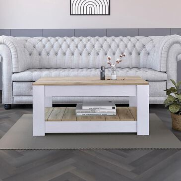 RST Brands Lindon Coffee Table in White and Golden Oak, , large