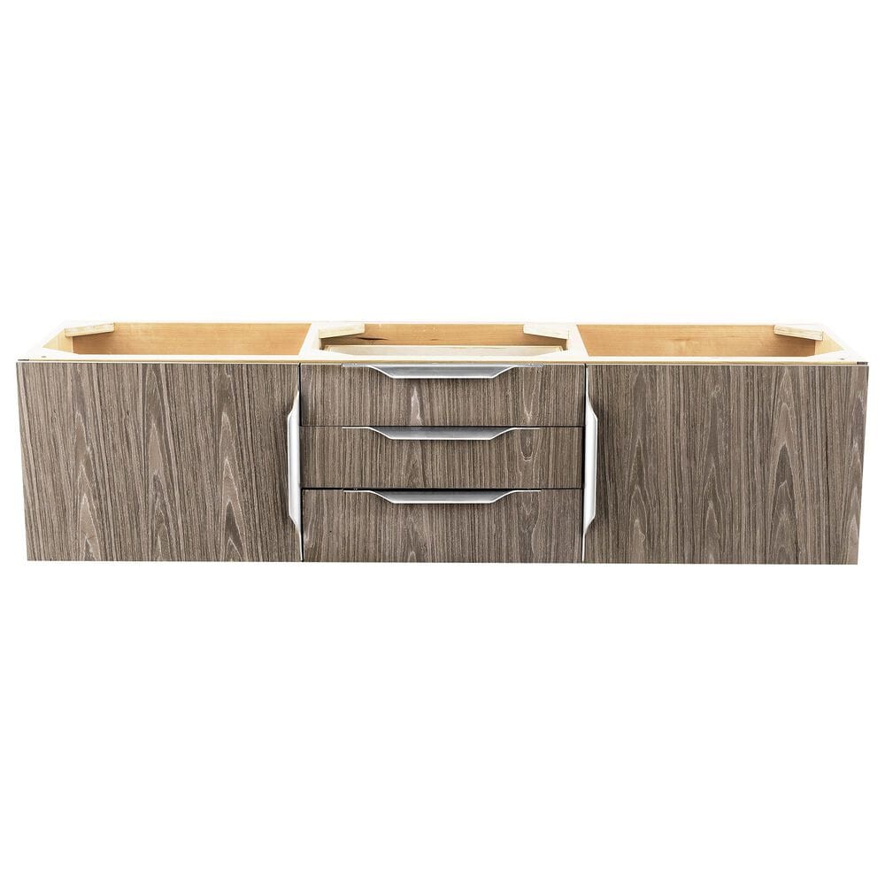 James Martin Mercer Island 59" Double Bathroom Vanity Cabinet in Ash Gray with Brushed Nickel Hardware, , large