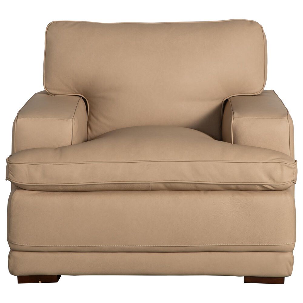 Bordeaux &amp; Co 3-Piece Stationary Leather Living Room Set in Safari Fawn, , large