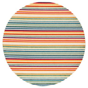Safavieh Cabana CBN323A 3" Round Ivory and Green Indoor/Outdoor Area Performance Rug, , large
