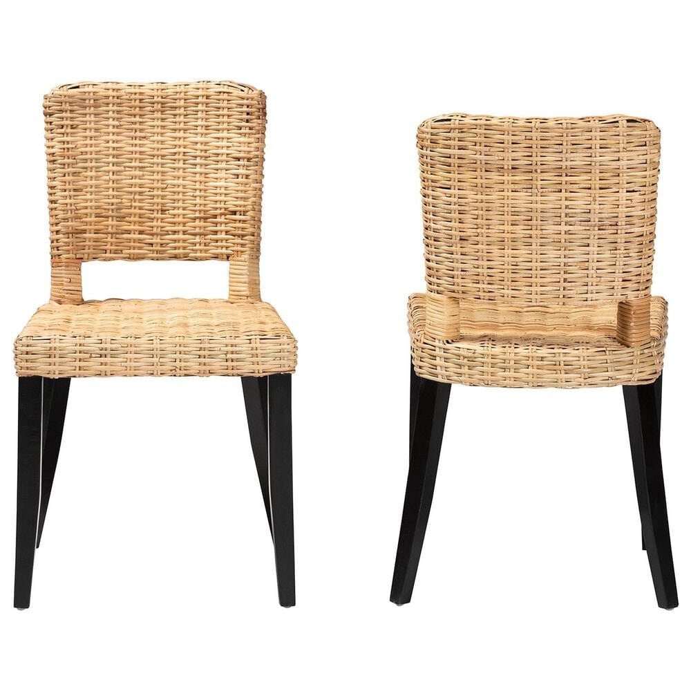 Baxton Studio Dermot Side Chair in Dark Brown and Natural Brown (Set of 2), , large