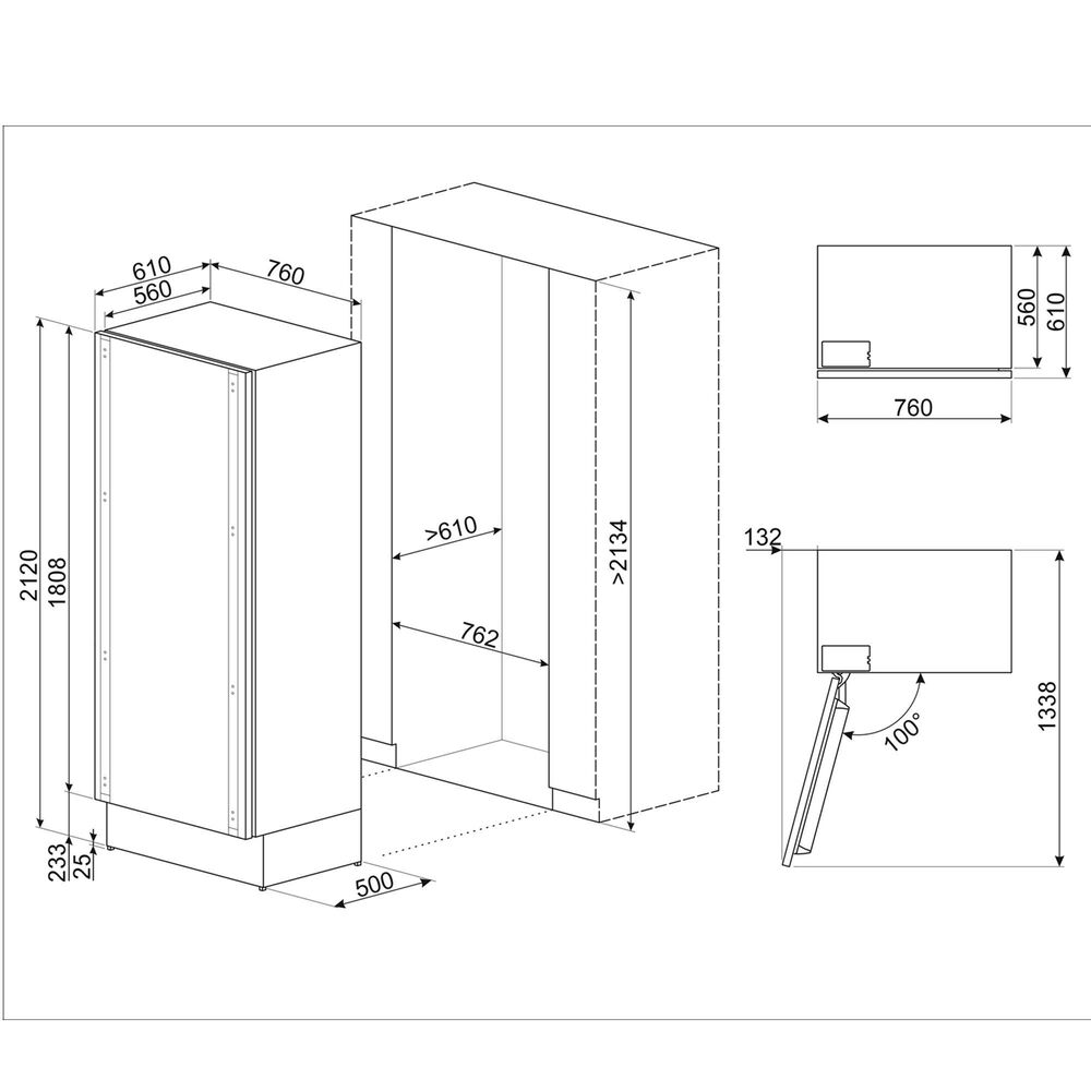 SMEG 15.9 Cu. Ft. Built-in Freezer Column with Ice Maker in Panel Ready, , large