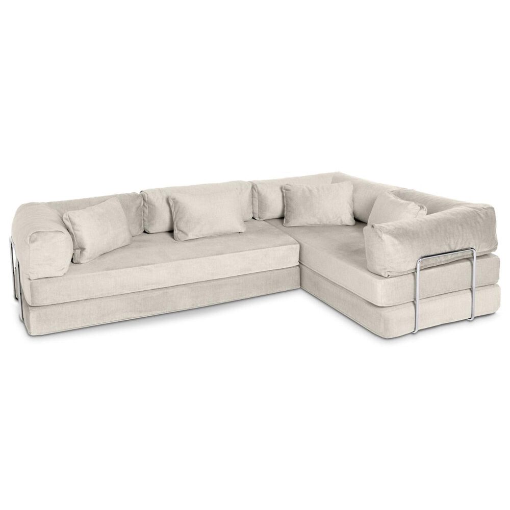 Jaxx Unsofa 2-Piece Modular Right Facing L-Shaped Sectional in Ivory Microvelvet, , large