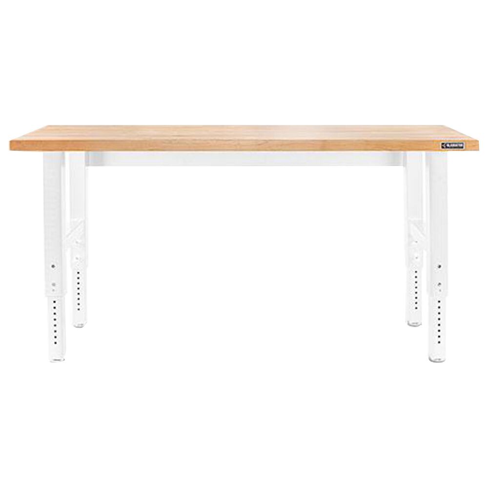 Gladiator 6" Adjustable Height Hardwood Workbench in White, , large