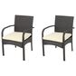 Hearth and Haven Cordoba Outdoor Dining Chair with Beige Cushions in Brown (Set of 2), , large
