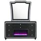 Pacific Landing Lorient 5 Piece King Wingback Bedroom Set with Flame Effect in Black Velvet, , large