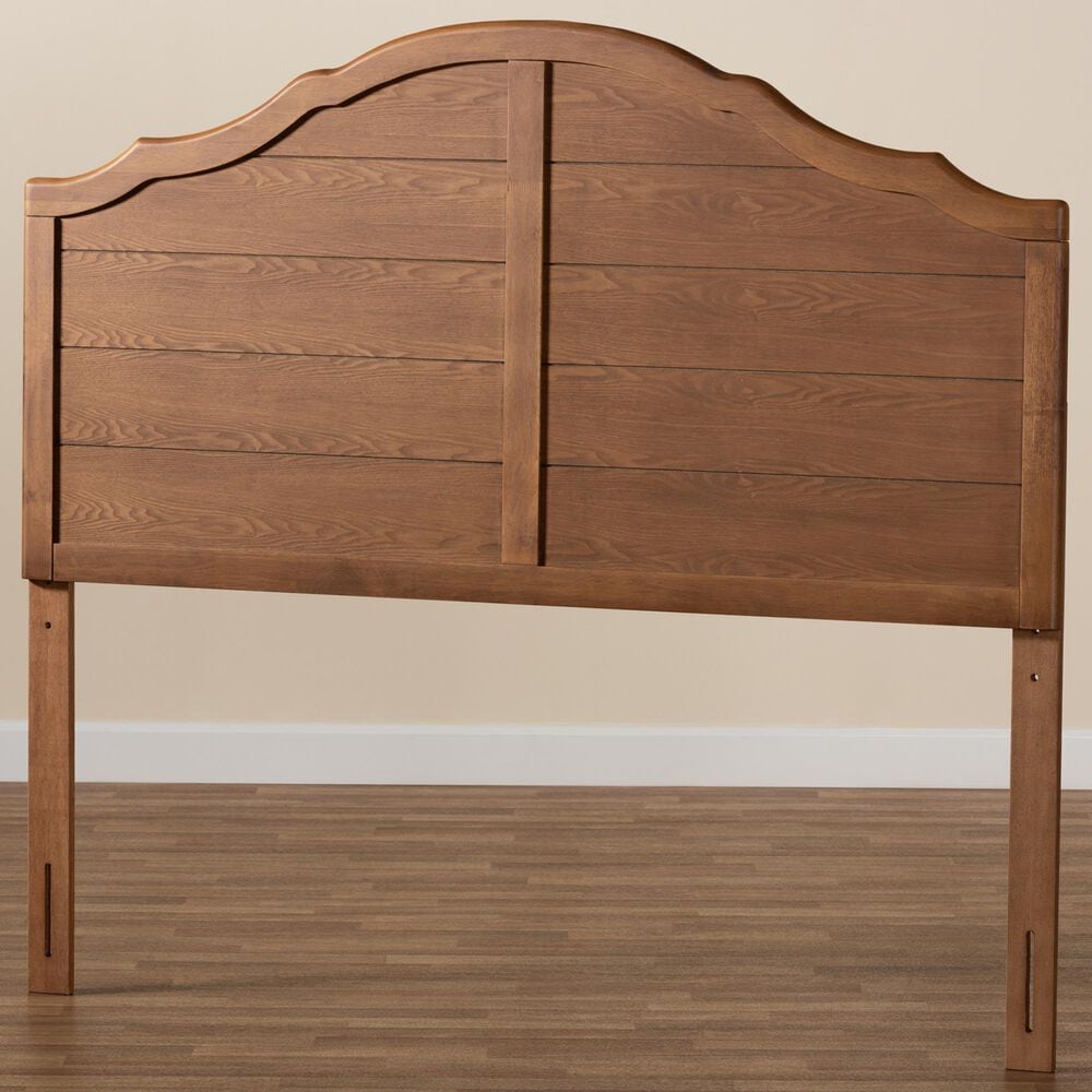 Baxton Studio Clive King Panel Headboard in Ash Walnut, , large