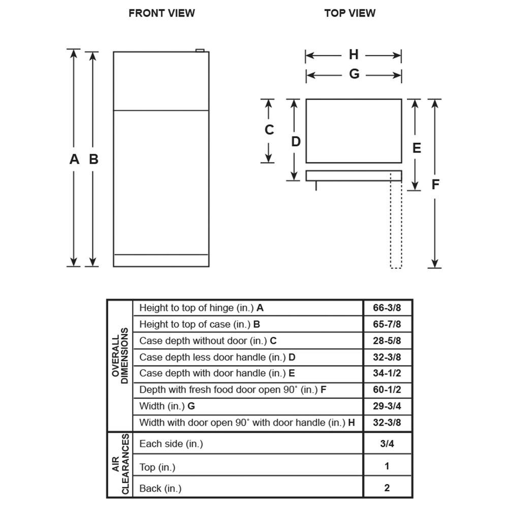 GE Appliances 21.9 Cu. Ft. TopFreezer Refrigerator Dual Control in