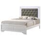 Crown Mark Lyssa Queen Upholstered Panel Bed with LED Lights in Frost, , large
