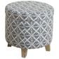 Kinfine Upholstered Ottoman in Blue and White, , large