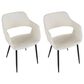 LumiSource Margarite Contemporary Dining/accent Chair in Black Metal and Cream Faux Leather by LumiSource - Set of 2, , large